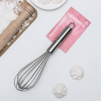 Венчик для взбивания KONFINETTA &laquo;Сильвер&raquo;, струна 1,3 мм, 30&times;8&times;8 см, цвет серебристый