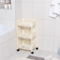 Этажерка напольная 3-х секционная Prima, на колёсиках, цвет МИКС