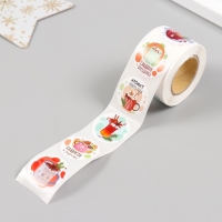 Наклейка бумага "Аромат Нового года" d=2,5 см 252 шт в рулоне Наклейка бумага "Аромат Нового года" d=2,5 см 252 шт в рулоне