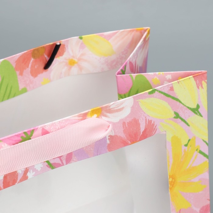 Пакет подарочный крафтовый с пластиковым окном, упаковка, &laquo;Ты прекрасна&raquo;, 24 х 20 х 11 см