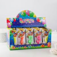 Шоу-бокс со свечами для торта цифры "Мармеладки", 10,2 см 50 штук Шоу-бокс со свечами для торта цифры "Мармеладки", 10,2 см 50 штук