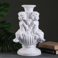 Фигура - подставка "Три ангела на шаре" белая, 26х26х44см Фигура - подставка "Три ангела на шаре" белая, 26х26х44см