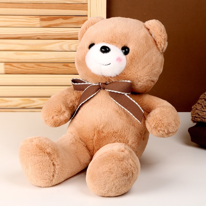 Мягкая игрушка «Медведь», с бантиком, 40 см, цвет коричневый Мягкая игрушка «Медведь», с бантиком, 40 см, цвет коричневый