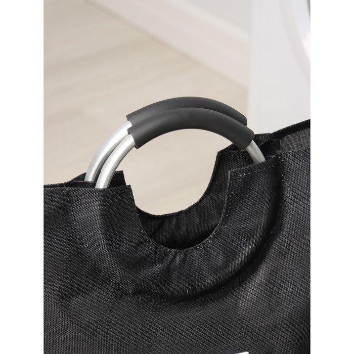 Корзина для белья Доляна «Модерн», с ручками, 30×58 см, цвет чёрный Корзина для белья Доляна «Модерн», с ручками, 30×58 см, цвет чёрный