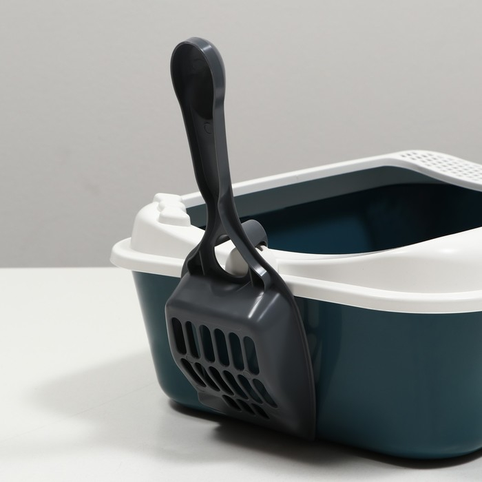 Туалет Сима с бортом + совок-микс 30 х 39 х 13,5 см серый FIX Туалет Сима с бортом + совок-микс 30 х 39 х 13,5 см серый FIX