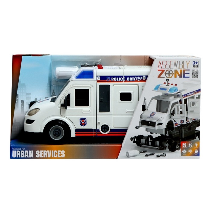 Конструктор винтовой &laquo;Полицейский фургон&raquo;, свет, звук, инерция, 50 деталей