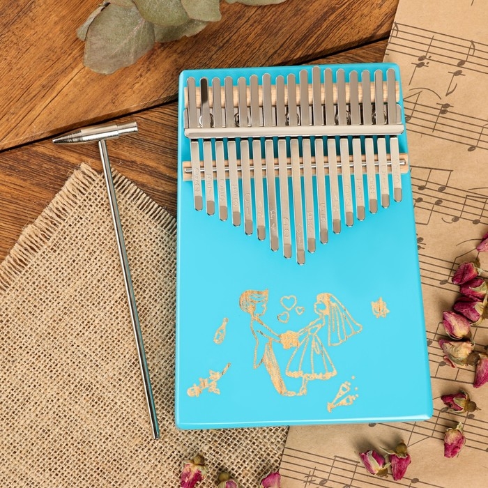 Калимба Music Life 17 нот, синяя, молодожены