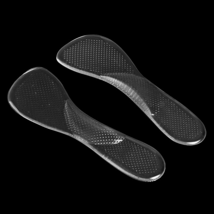 Полустельки для обуви, с супинатором, массажные, силиконовые, 19 &times; 6,7 см, пара, цвет прозрачный
