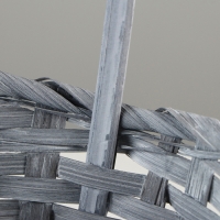 Набор корзин, 19х7,5х9,5/31 см, 22х9х11/34 см, 24х9х11,5/35 см, 3 шт, серые, бамбук Набор корзин, 19х7,5х9,5/31 см, 22х9х11/34 см, 24х9х11,5/35 см, 3 шт, серые, бамбук