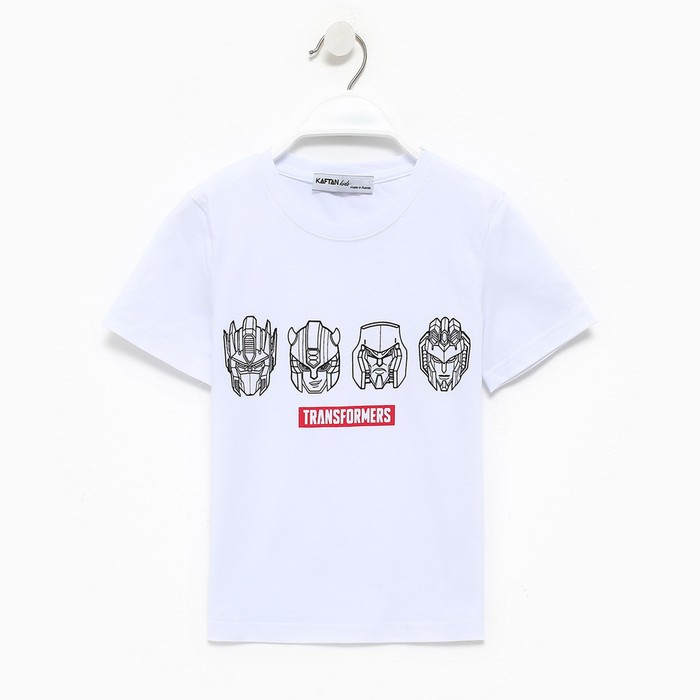 Футболка детская "Трансформеры ", рост 122-128, белый