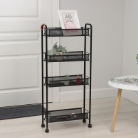 Этажерка «Ладья» , 44×17×98,5 см, цвет чёрный Этажерка «Ладья» , 44×17×98,5 см, цвет чёрный