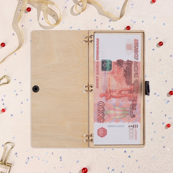 Конверт деревянный "Денег, любви, счастья" ручная работа, светлый, коты, 16,5х8 см