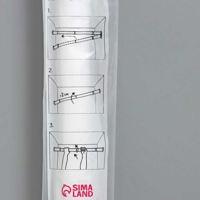 Карниз для ванной Доляна, телескопический, d=3,2 см, 110-200 см, цвет белый