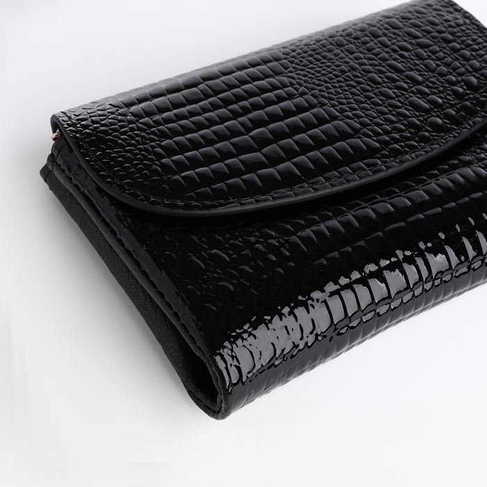 Кошелёк женский на магните, цвет чёрный