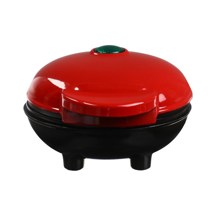 Электровафельница Luazon WV-01, 350 Вт, венские вафли, антипригарное покрытие, красная