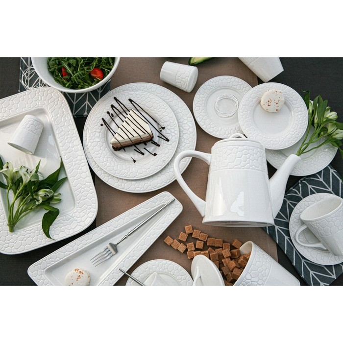 Тарелка фарфоровая пирожковая Magistro Rodos, d=15,6 см, цвет белый Тарелка фарфоровая пирожковая Magistro Rodos, d=15,6 см, цвет белый