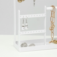 Подставка для украшений «Универсальная» 2-х уровневая, 20×7,5×27 см, цвет белый Подставка для украшений «Универсальная» 2-х уровневая, 20×7,5×27 см, цвет белый