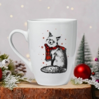 Кружка новогодняя керамическая &laquo;Лесные жители&raquo;, 350 мл, цвет белый
