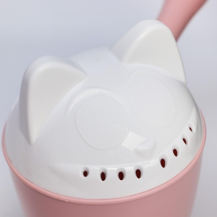 Ковш пластиковый для купания и мытья головы, детский банный ковшик &laquo;Котофей&raquo;, 1 л., с леечкой, цвет розовый