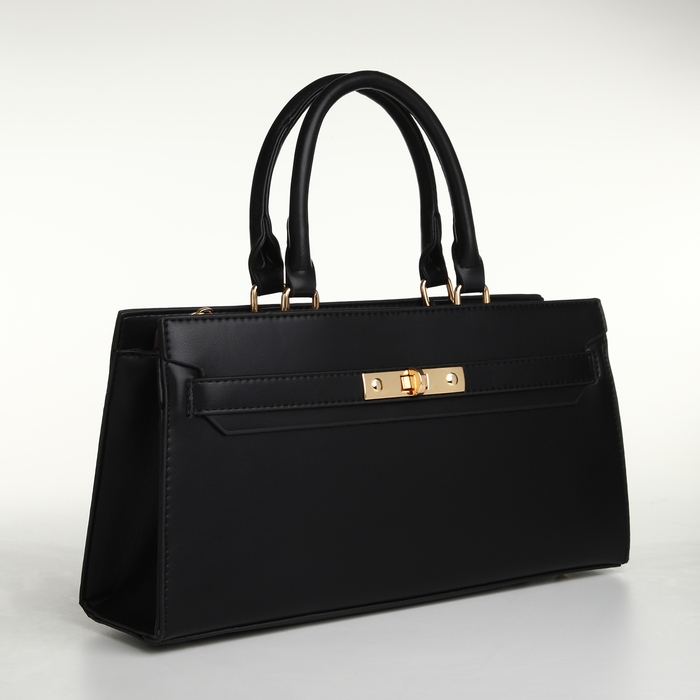 Сумка женская на молнии, TEXTURA, средний размер, цвет чёрный