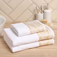 Полотенце махровое Love Life "Leaves" 50*90 см, белый, 100% хл, 360 гр/м2 Полотенце махровое Love Life "Leaves" 50*90 см, белый, 100% хл, 360 гр/м2