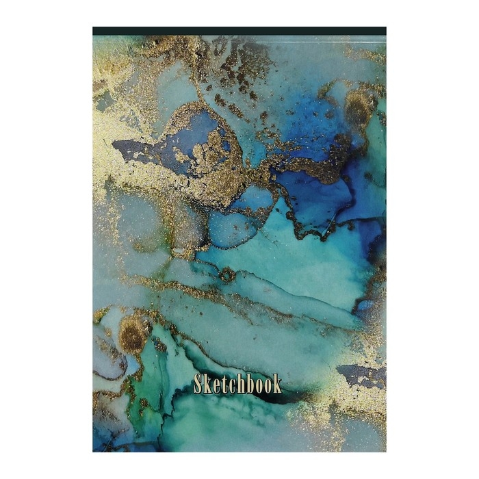 Скетчбук А5, 40 листов на склейке по короткой стороне "Мрамор", обложка мелованный картон, блок 100 г/м&sup2;