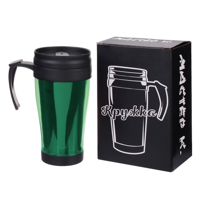 Термокружка, 400 мл, Комфорт Термокружка, 400 мл, Комфорт "Визави", 12.5 х 17 см, зеленая