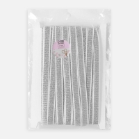 Резинка с глиттером, 10 мм, 10 &plusmn; 1 м, цвет белый/серебряный