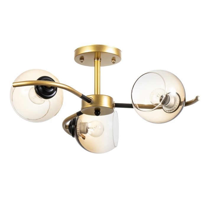 Люстра Люстра "Мерлия" 3хЕ27 40Вт черно-золотой 50х50х27 см BayerLux