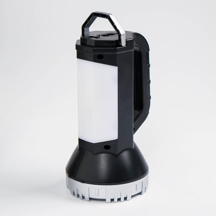 Фонарь светодиодный аккумуляторный ручной, 5 Вт, 11 х 17 см, серый