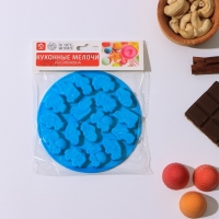 Форма для мармелада Доляна &laquo;Машинки&raquo;, силикон, d=12 см, 17 ячеек, цвет фиолетовый