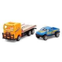 Грузовик инерционный «Эвакуатор» с машиной, цвета МИКС. Грузовик инерционный «Эвакуатор» с машиной, цвета МИКС.