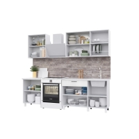 Кухонный гарнитур Тренд 1800, Белый/Белый/Дуб золотой Кухонный гарнитур Тренд 1800, Белый/Белый/Дуб золотой