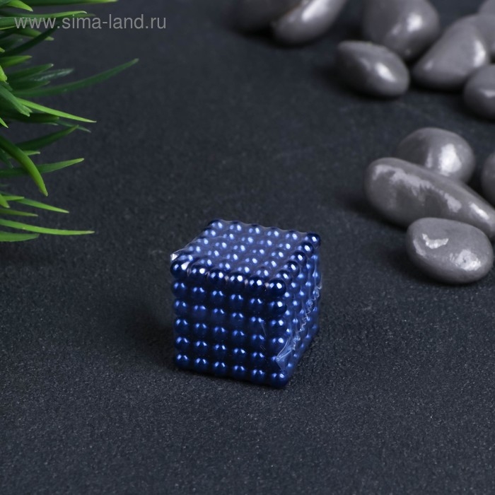 Антистресс магнит "Неокуб" 216 шариков d=0,3 см (синий)