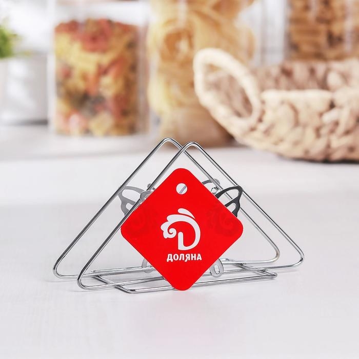 Салфетница Доляна &laquo;Бабочки&raquo;, 6&times;14&times;8 см, цвет хром