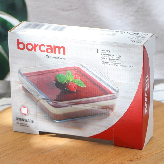 Кастрюля квадратная для запекания из жаропрочного стекла Borcam, 1 л Кастрюля квадратная для запекания из жаропрочного стекла Borcam, 1 л