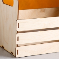 Кашпо деревянное 25&times;15&times;20 см "Кармен", ручки вырезы боковые, натуральный Дарим Красиво