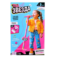 Микрофон «Ты звезда», высота 80 см, цвет розовый Микрофон «Ты звезда», высота 80 см, цвет розовый