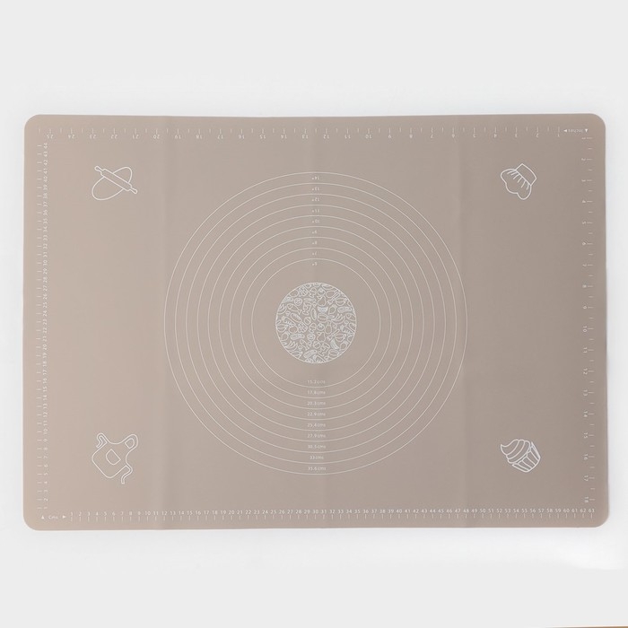 Коврик с разметкой Доляна «Капучино», силикон, 70×50 см, цвет бежевый Коврик с разметкой Доляна «Капучино», силикон, 70×50 см, цвет бежевый