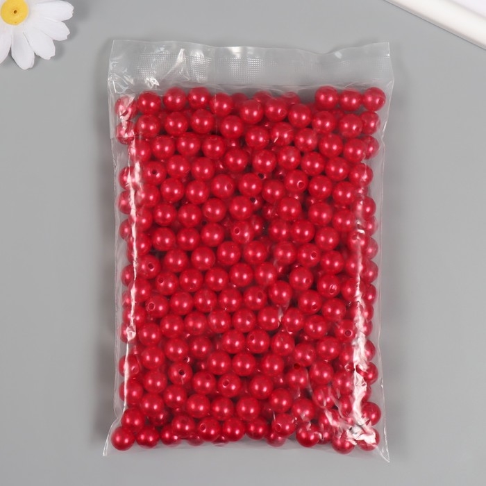 Набор бусин "Жемчуг" d 12 мм, 250 гр, вишневый