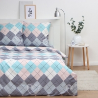 Постельное бельё Экономь и Я дуэт Geometry 143х215см-2шт, 215х220см, 70х70см-2шт, полисатин, 80г/м² Постельное бельё Экономь и Я дуэт Geometry 143х215см-2шт, 215х220см, 70х70см-2шт, полисатин, 80г/м²