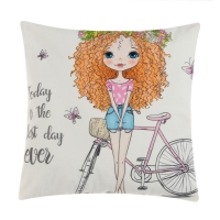 Наволочка декоративная Этель Девичьи истории &laquo;Прогулка&raquo; 40х40 см, велюр