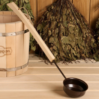 Ковш-черпак 0,2 л, с деревянной ручкой Ковш-черпак 0,2 л, с деревянной ручкой