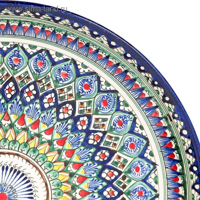 Ляган Риштанская Керамика "Узоры", 37 см, синий