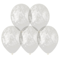 Шар латексный 14" &laquo;Бабочки&raquo;, набор 25 шт., прозрачный