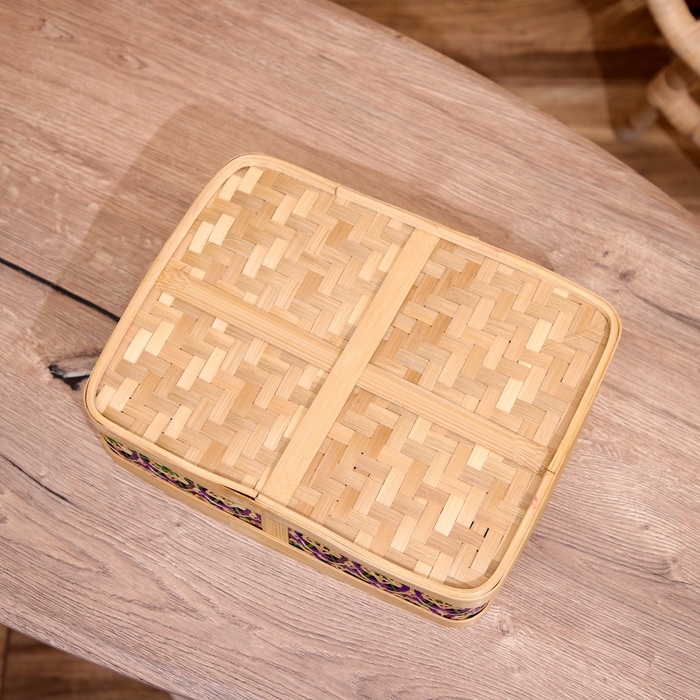 Корзинка плетёная, из бамбука 30х23х8 см