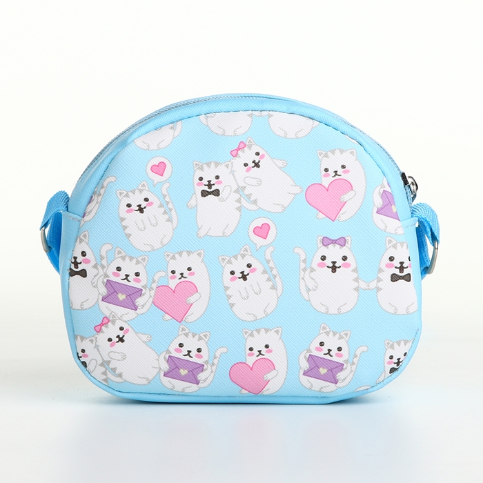 Сумка детская для девочки на молнии, цвет голубой