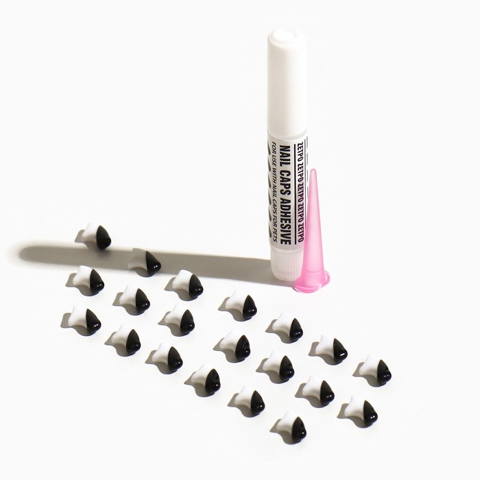 Когти накладные Когти накладные "Антицарапки", размер S, двухцветные (белые/чёрные)