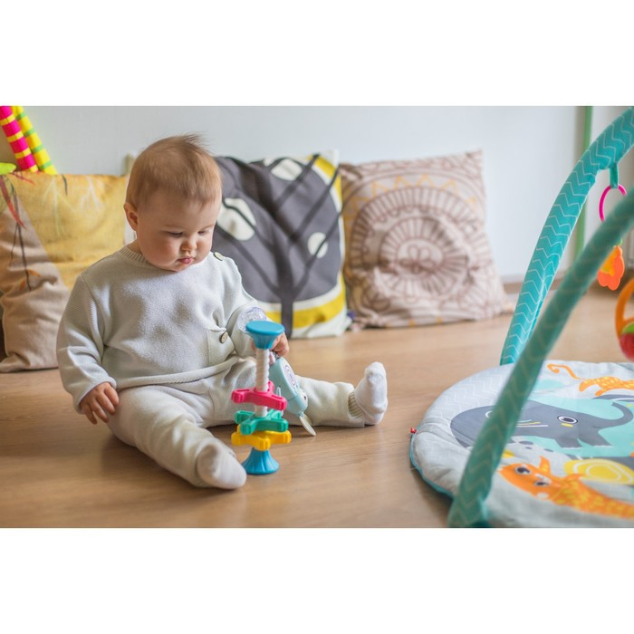 Развивающая игрушка пирамидка &laquo;Закрути меня&raquo; с шестеренками, погремушка, Крошка Я