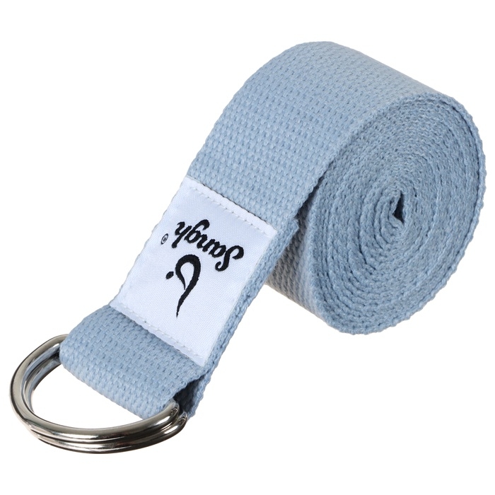 Ремень для йоги Sangh, 180х4 см, цвет голубой Ремень для йоги Sangh, 180х4 см, цвет голубой